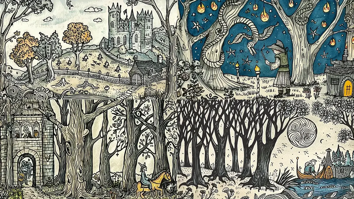 Whimsical Illustrative Style with Enchanted Elements - Midjourney sref style