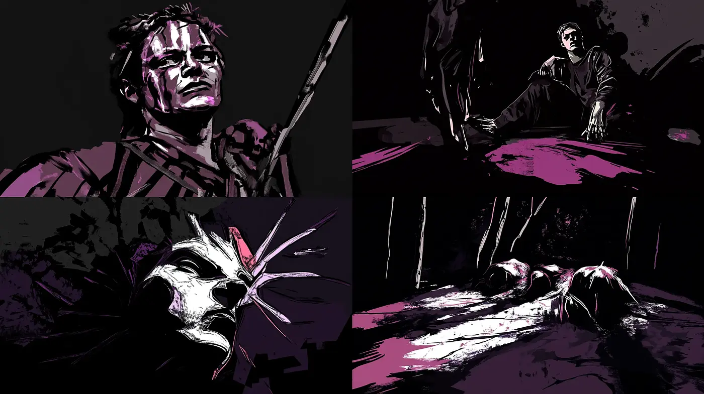 Nocturnal Hues of Grim Suspense - Midjourney sref style