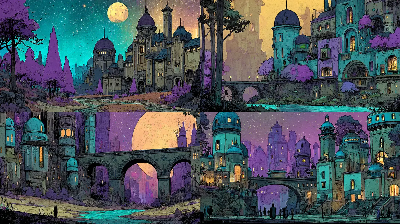 Surreal Dreamlike Landscapes with Vibrant Colors - Midjourney sref style