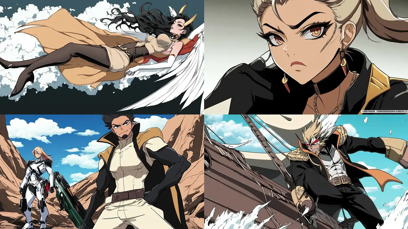 Dynamic Anime-Inspired Illustrative Artistry - Midjourney sref style