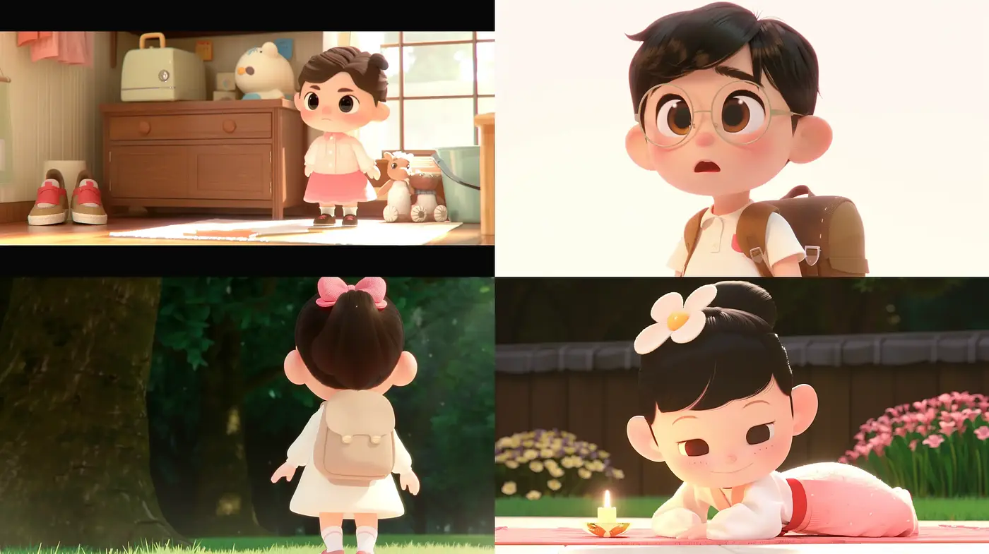 Sunlit Pastel Dreamscape of Animated Charm - Midjourney sref style