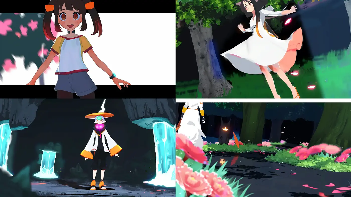 Enchanted Anime Essence with Ethereal Light and Shade - Midjourney sref style