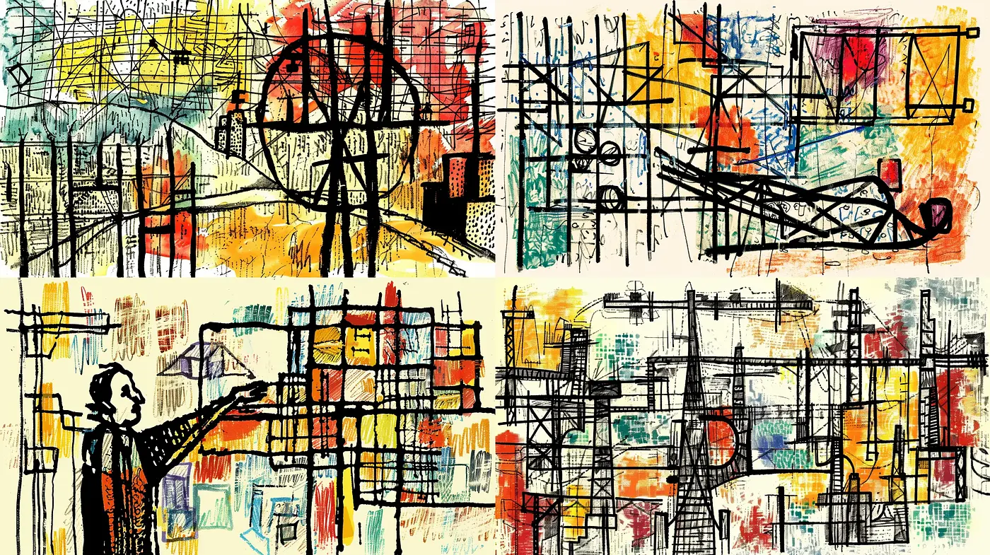 Abstract Expressionist Exploration in Urban Vibrance - Midjourney sref style