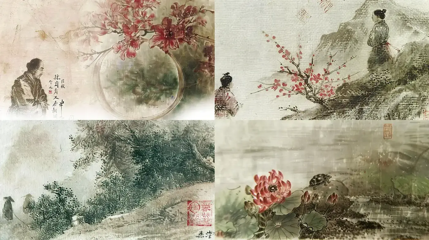 Elegant and Serene Aesthetic of Traditional Asian Brushwork - Midjourney sref style