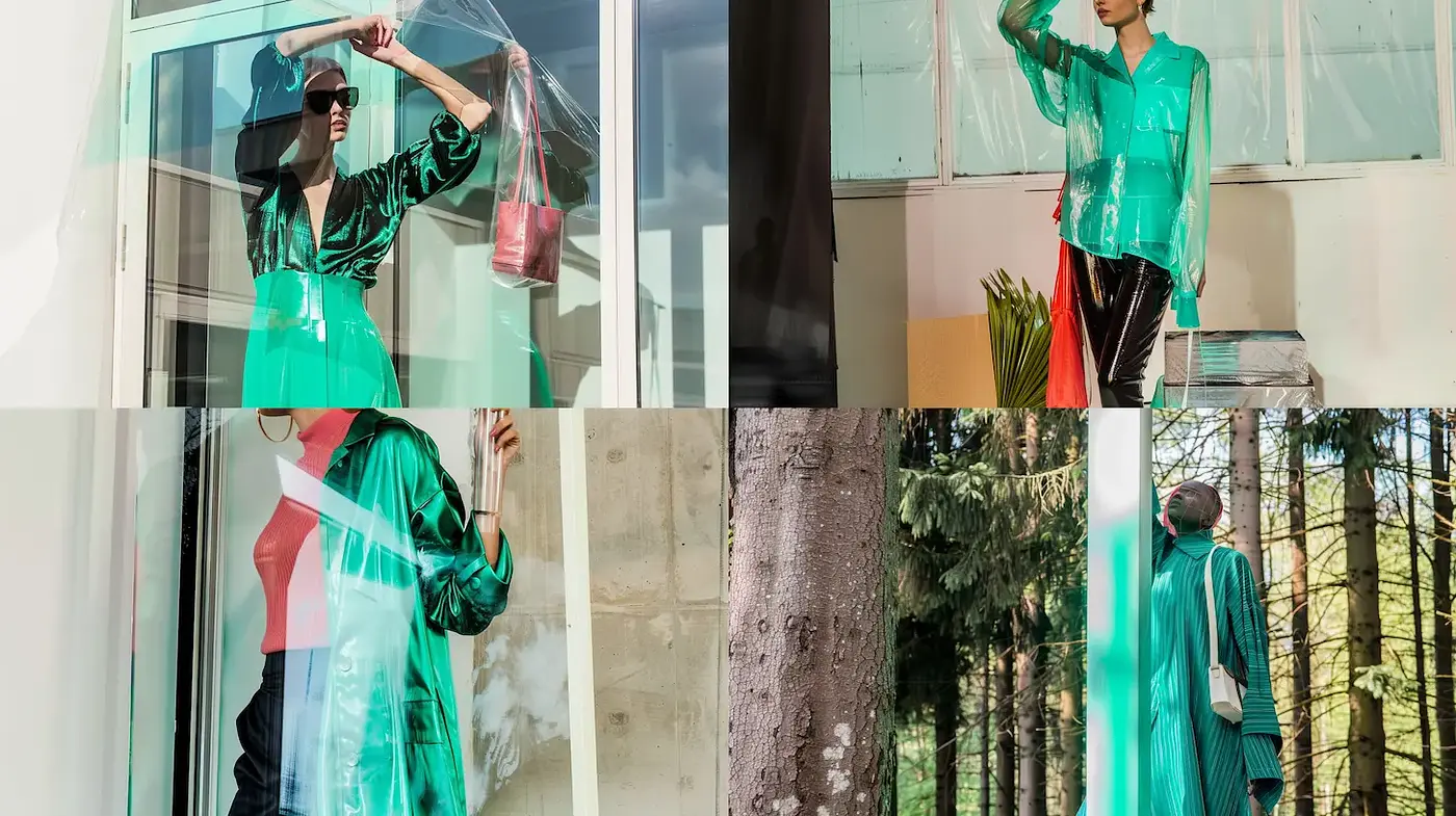 Contemporary Urban Fashion with High-Gloss Aesthetic - Midjourney sref style