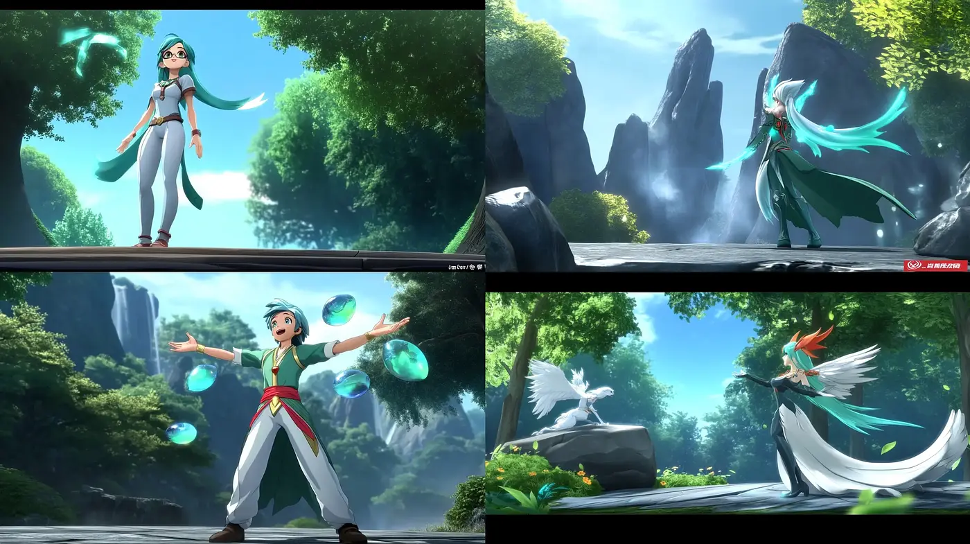 Enchanted Anime-Inspired Virtual Landscape Fusion - Midjourney sref style