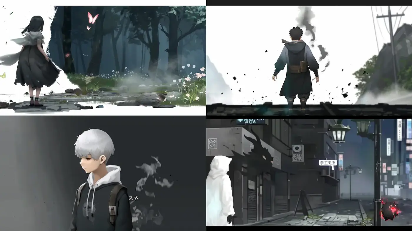 Mystical and Haunting Anime-Inspired Aesthetic with Urban and Nature Elements - Midjourney sref style