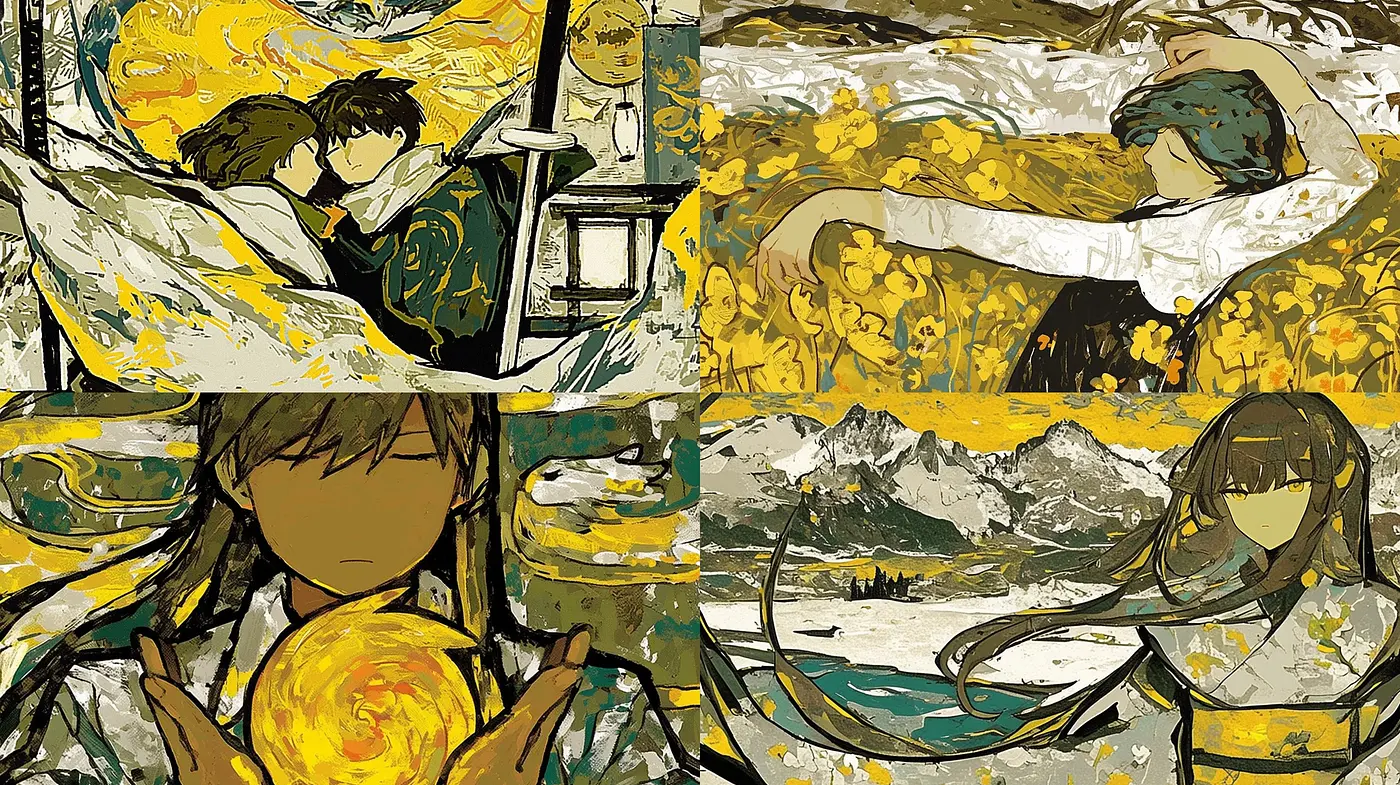 Post-Impressionist Reverie: A Van Gogh-Inspired Digital Tapestry - Midjourney sref style