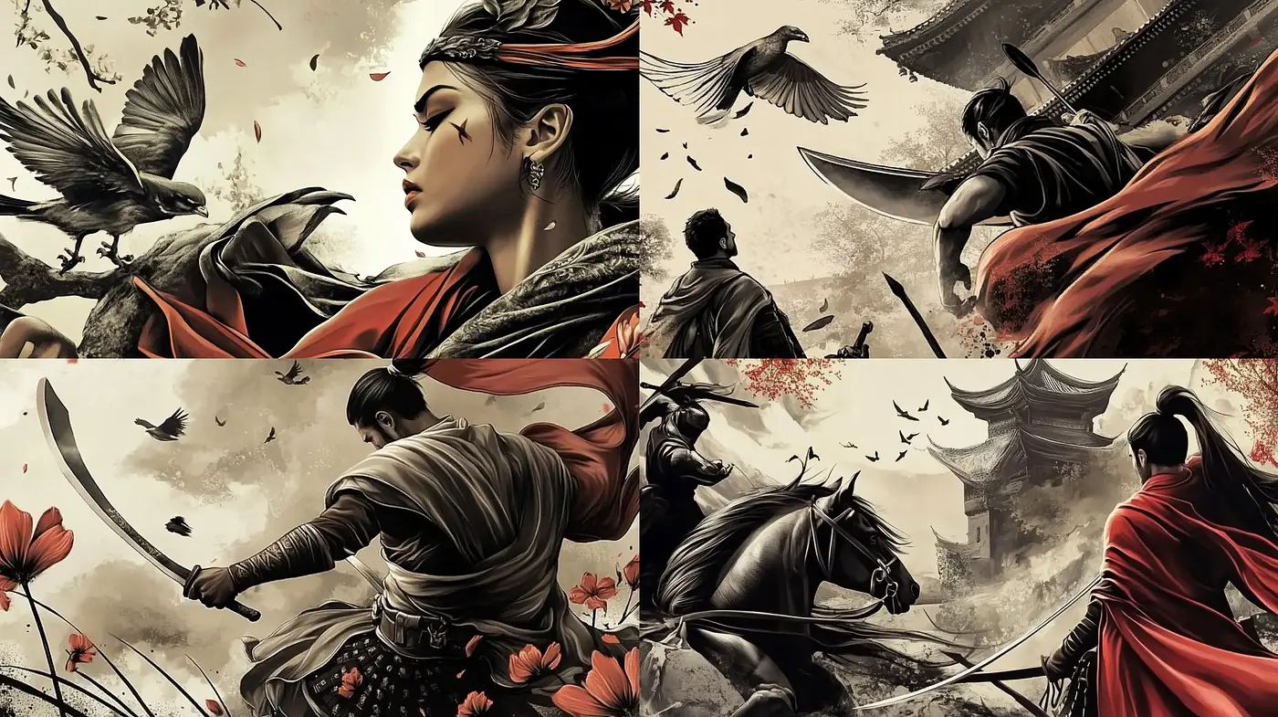 Epic Cinematic Expression of Feudal Eastern Tales - Midjourney sref style