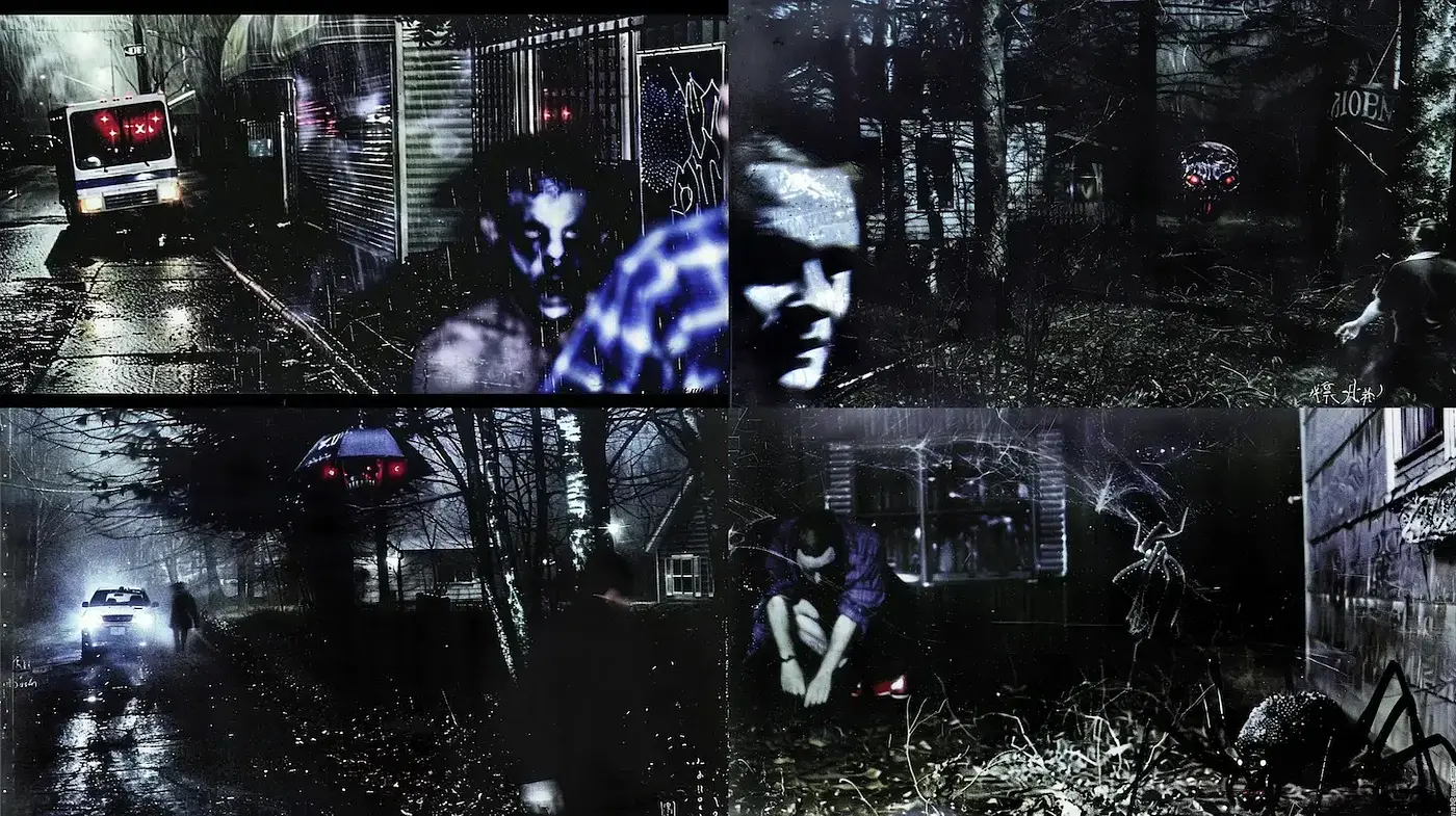 Eerie and Atmospheric Visual Composition in Dark Narrative Style - Midjourney sref style
