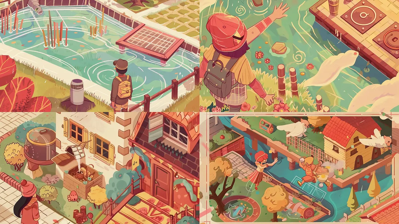 Whimsical Storybook Illustrations in Warm Autumnal Hues - Midjourney sref style