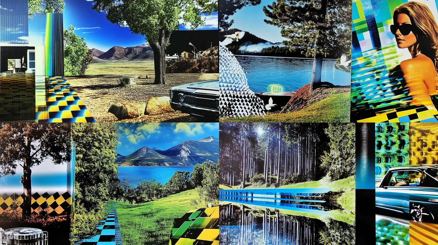 Surreal Geometric Landscape Fusion - Midjourney sref style