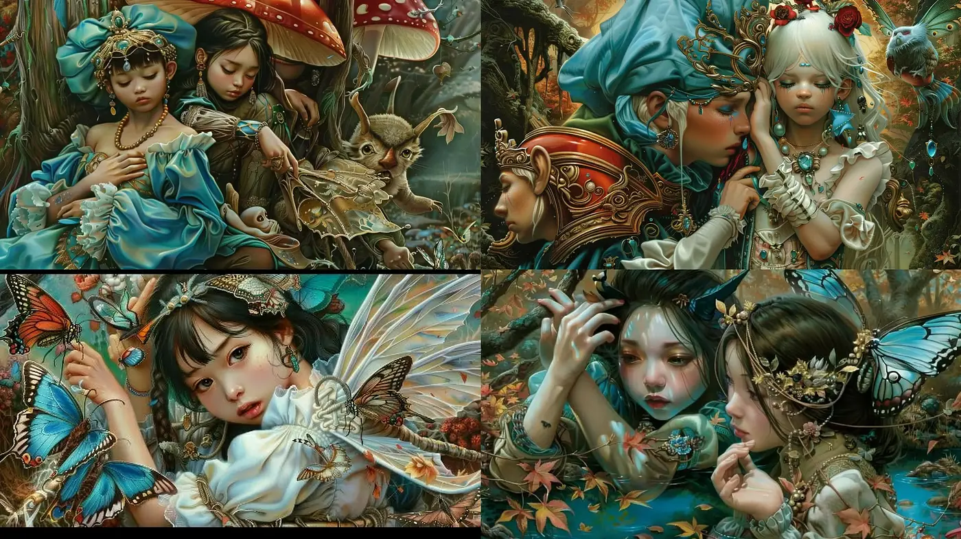 Enchanted Forest Whimsy: Ethereal Textures and Dreamy Color Schemes - Midjourney sref style