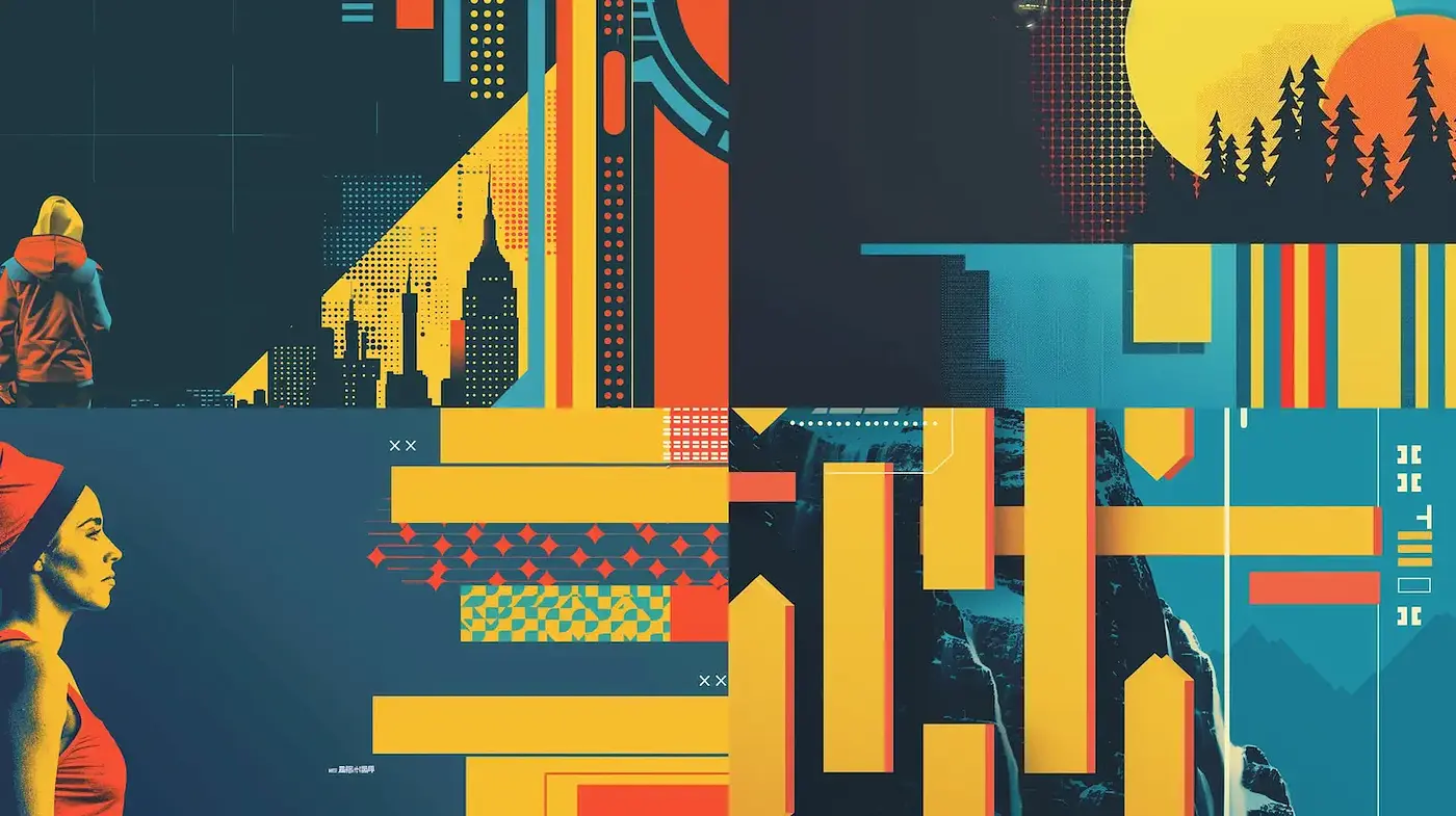 Dynamic and Bold Urban Aesthetics with Graphic Elements - Midjourney sref style