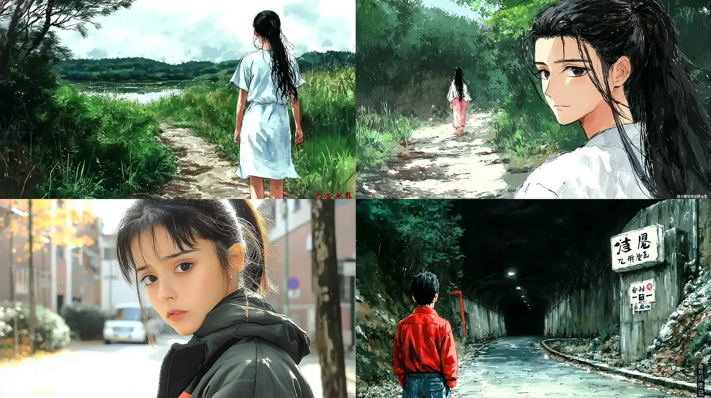 Evocative Anime-Inspired Serenity with a Lush Palette - Midjourney sref style