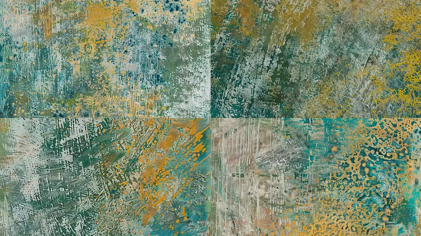 Textured Abstract Art with Organic Influences and Earthy Tones - Midjourney sref style