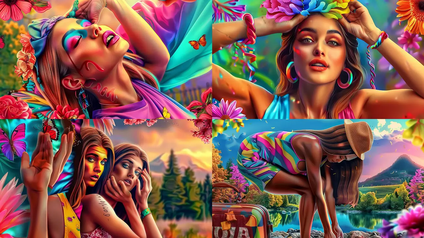 Vibrant Hyperrealistic Garden of Eden - Midjourney sref style
