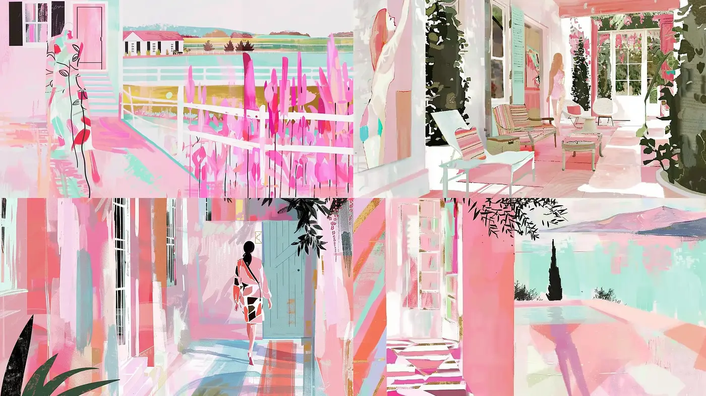 Ethereal Pastel Dreamscape with Abstract Impressionist Brushwork - Midjourney sref style
