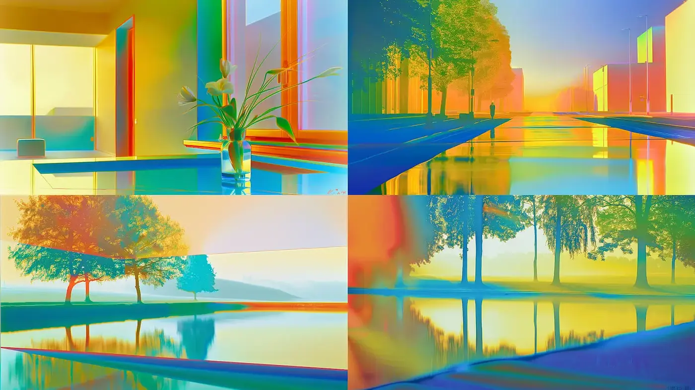 Vibrant and Ethereal Landscapes with a Dreamlike Quality - Midjourney sref style