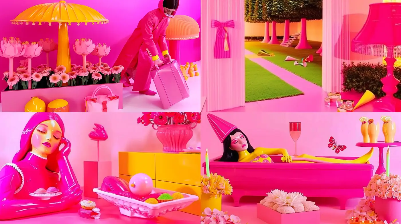 Saturated Dreamscape with Pop Art Influence and Contemporary Surrealism - Midjourney sref style