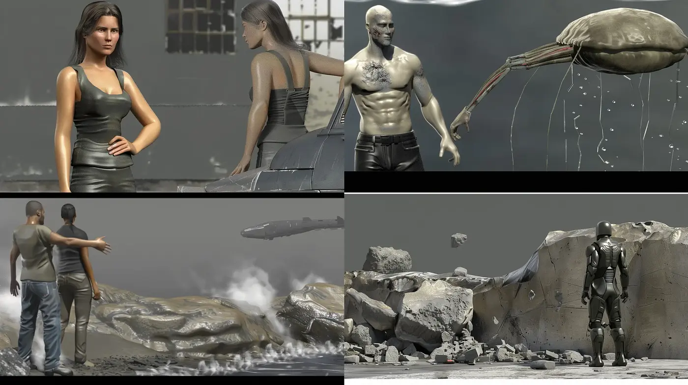 Monochromatic Futuristic Desolation - Midjourney sref style