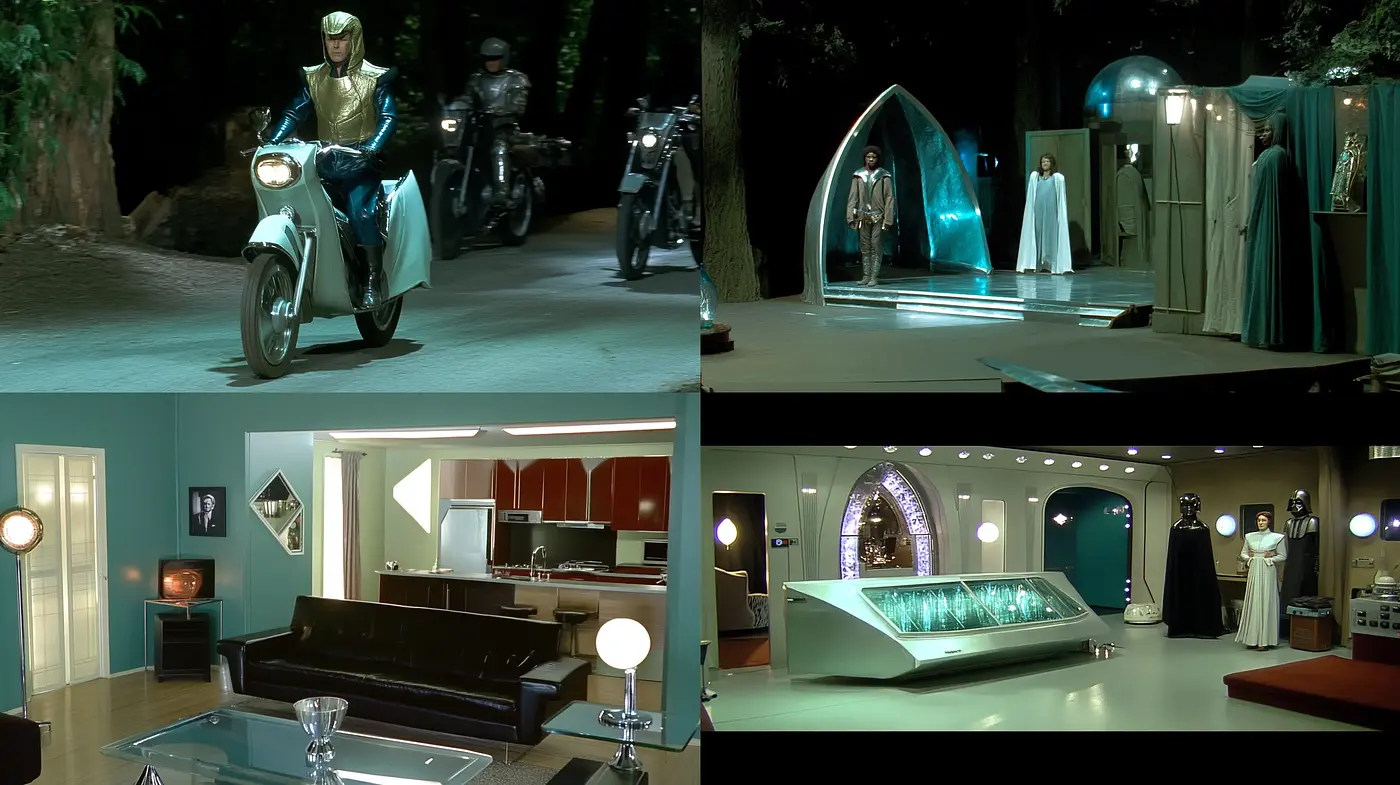 Futuristic Retro Elegance with a Cinematic Flair - Midjourney sref style