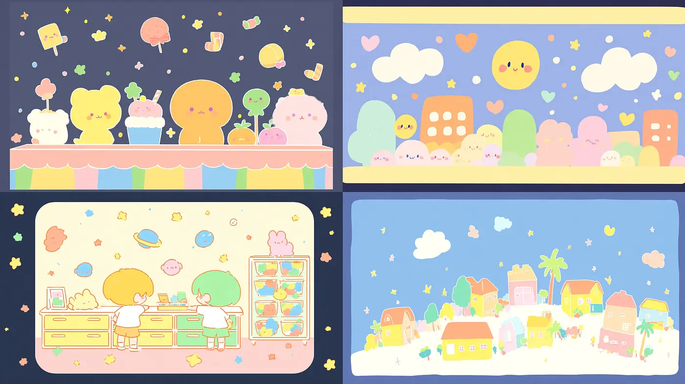 Whimsical Pastel Dreamscapes with Playful Charm - Midjourney sref style