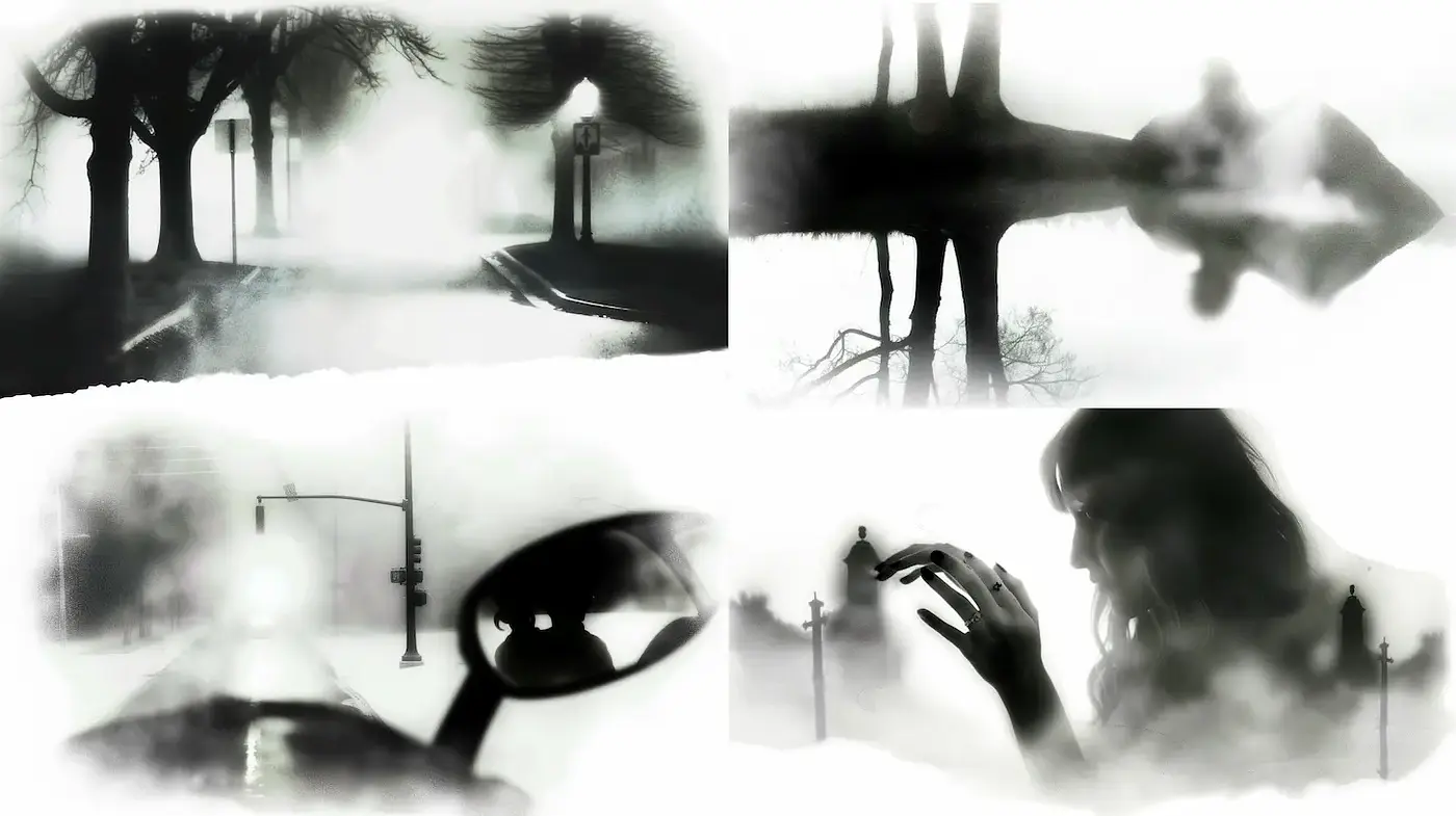 Mysterious and Ethereal Atmospheric Black and White Aesthetic - Midjourney sref style
