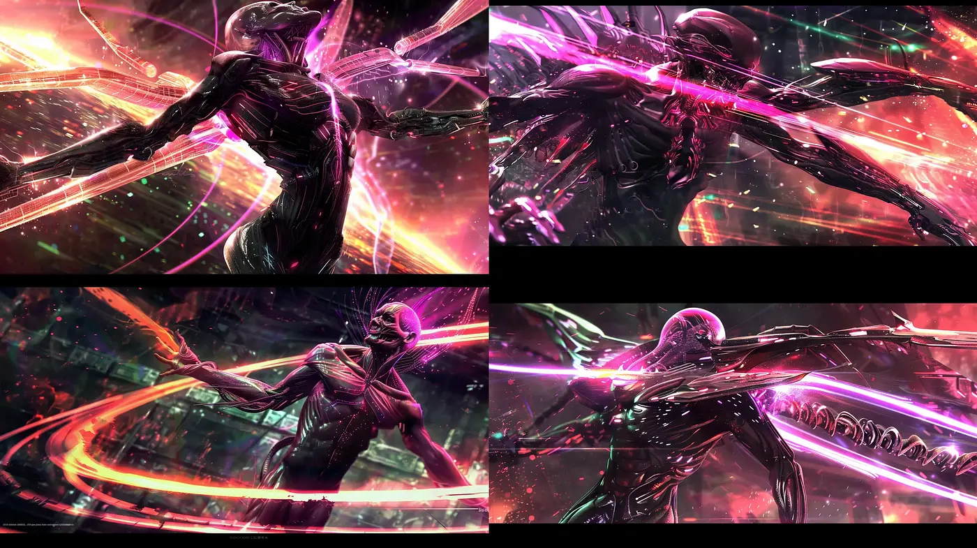 Dynamic Neon Cybernetic Artistry - Midjourney sref style
