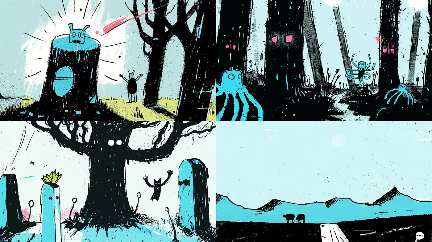 Whimsical Retro-Inspired Surrealism with Textured Overlays - Midjourney sref style
