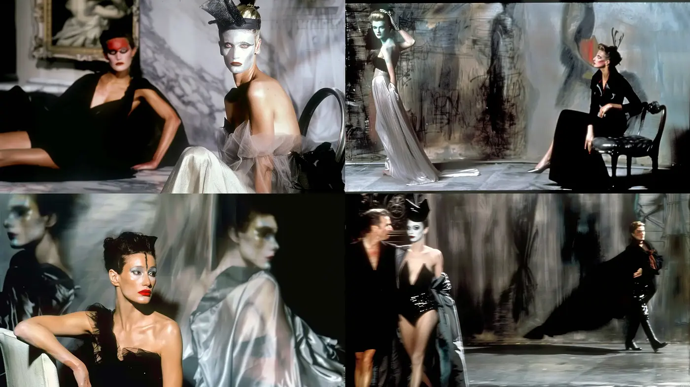 Ethereal Elegance in Monochrome: A Homage to High Fashion - Midjourney sref style