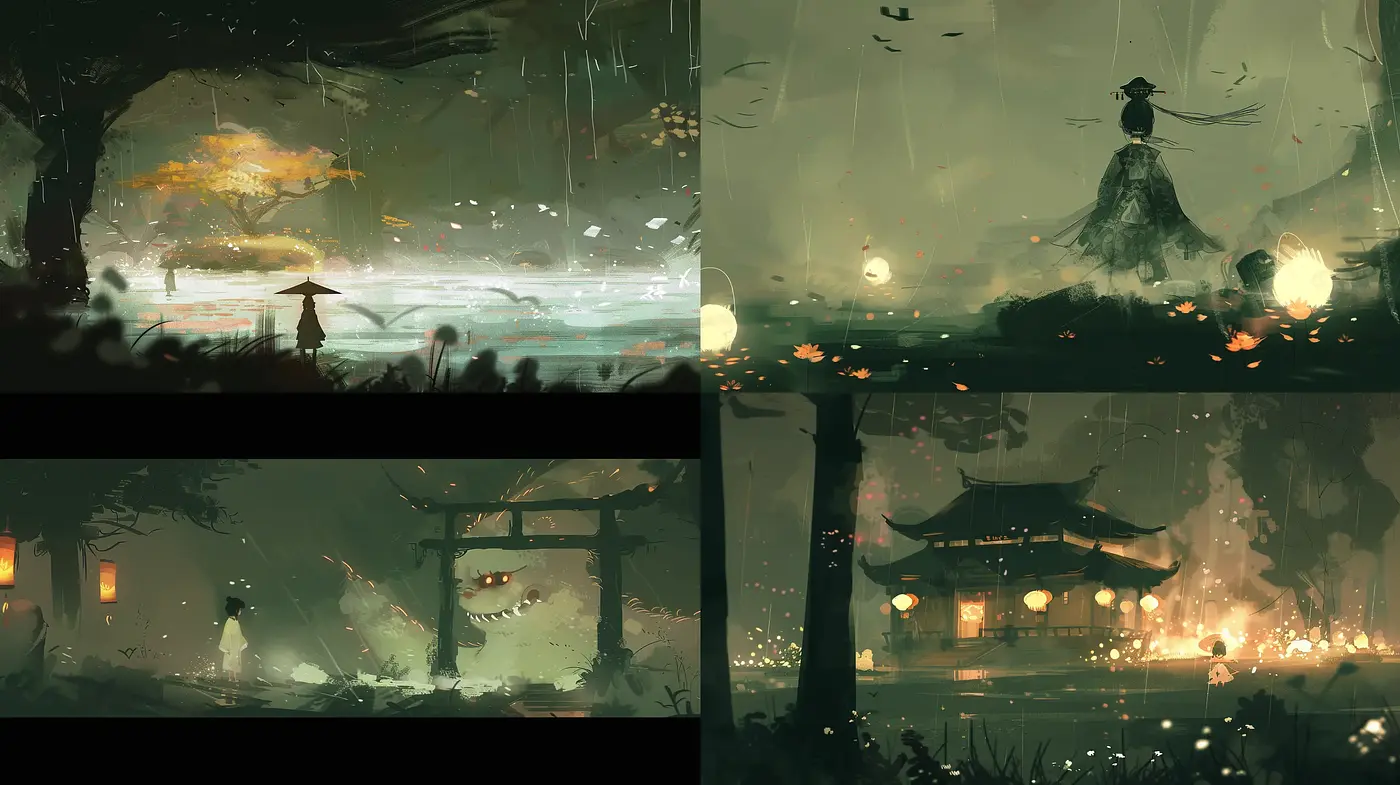 Ethereal Twilight Hues of a Mystical Eastern Landscape - Midjourney sref style
