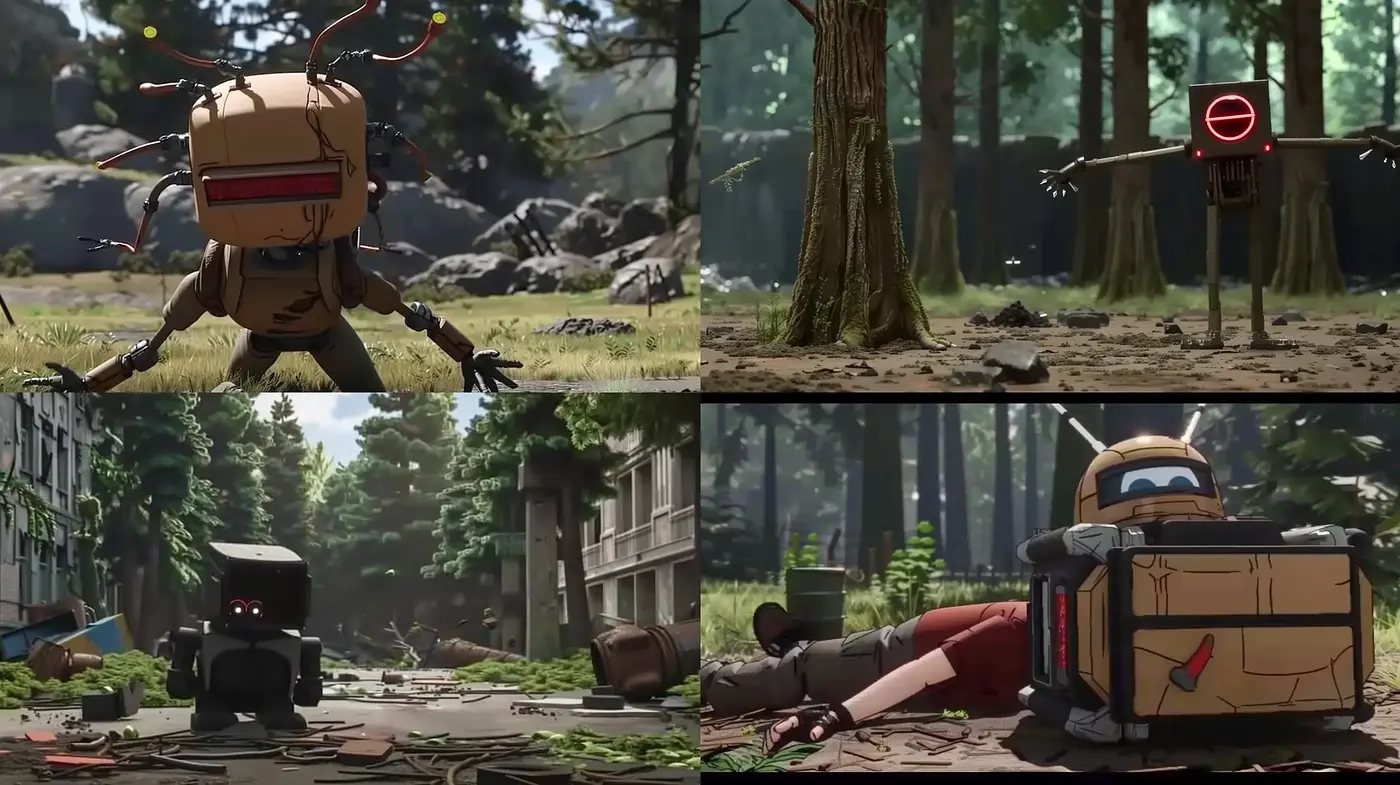 Consistent Elements of Stylized Post-Apocalyptic Vignettes - Midjourney sref style