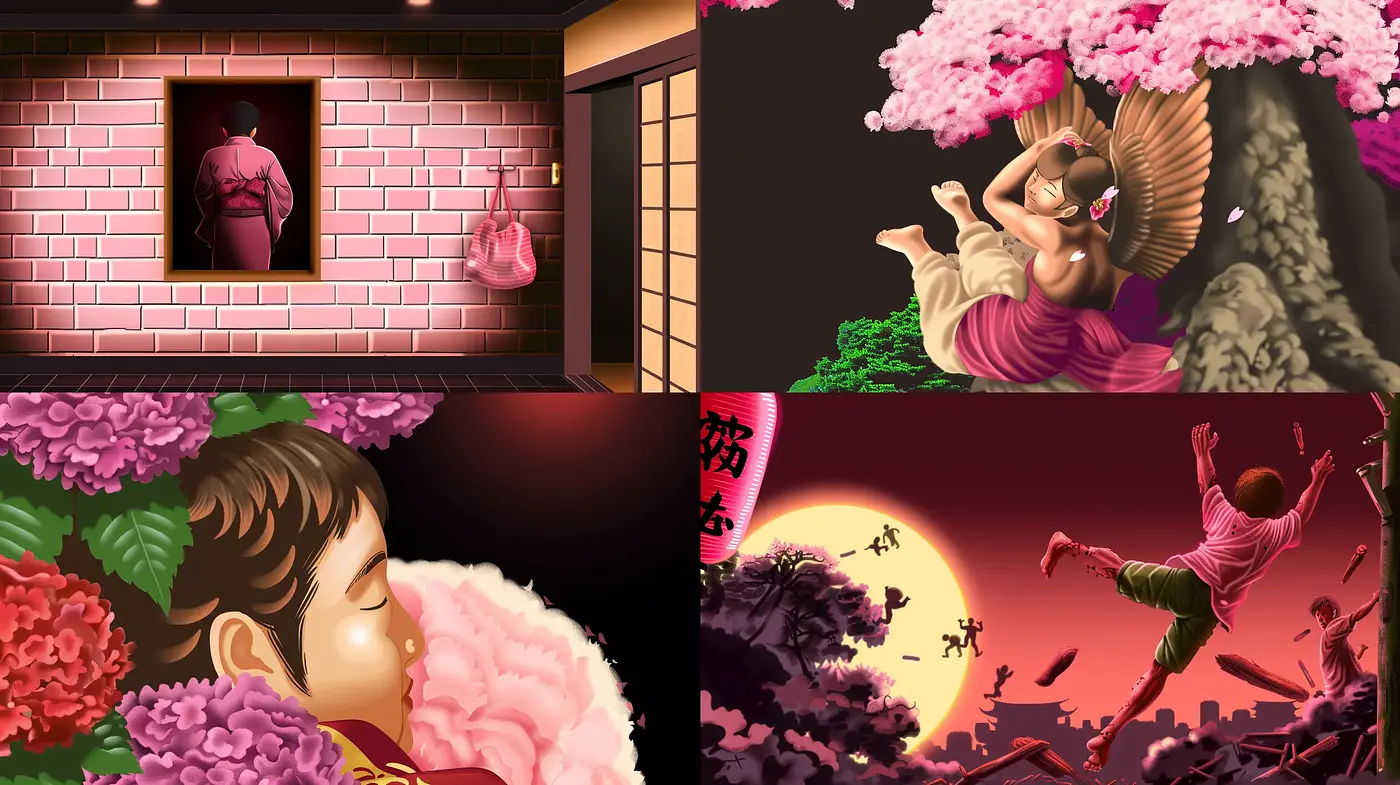 Sakura Dusk: An Homage to Digital Anime Aesthetics - Midjourney sref style