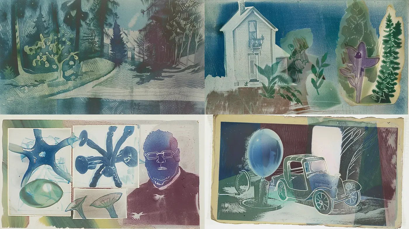 Ethereal Dreamscape: Surreal Tableau with Vintage Undertones and Pastel Visions - Midjourney sref style