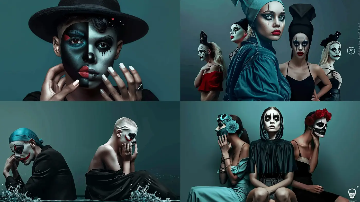 Theatrical Macabre Elegance with a Dark Modern Twist - Midjourney sref style