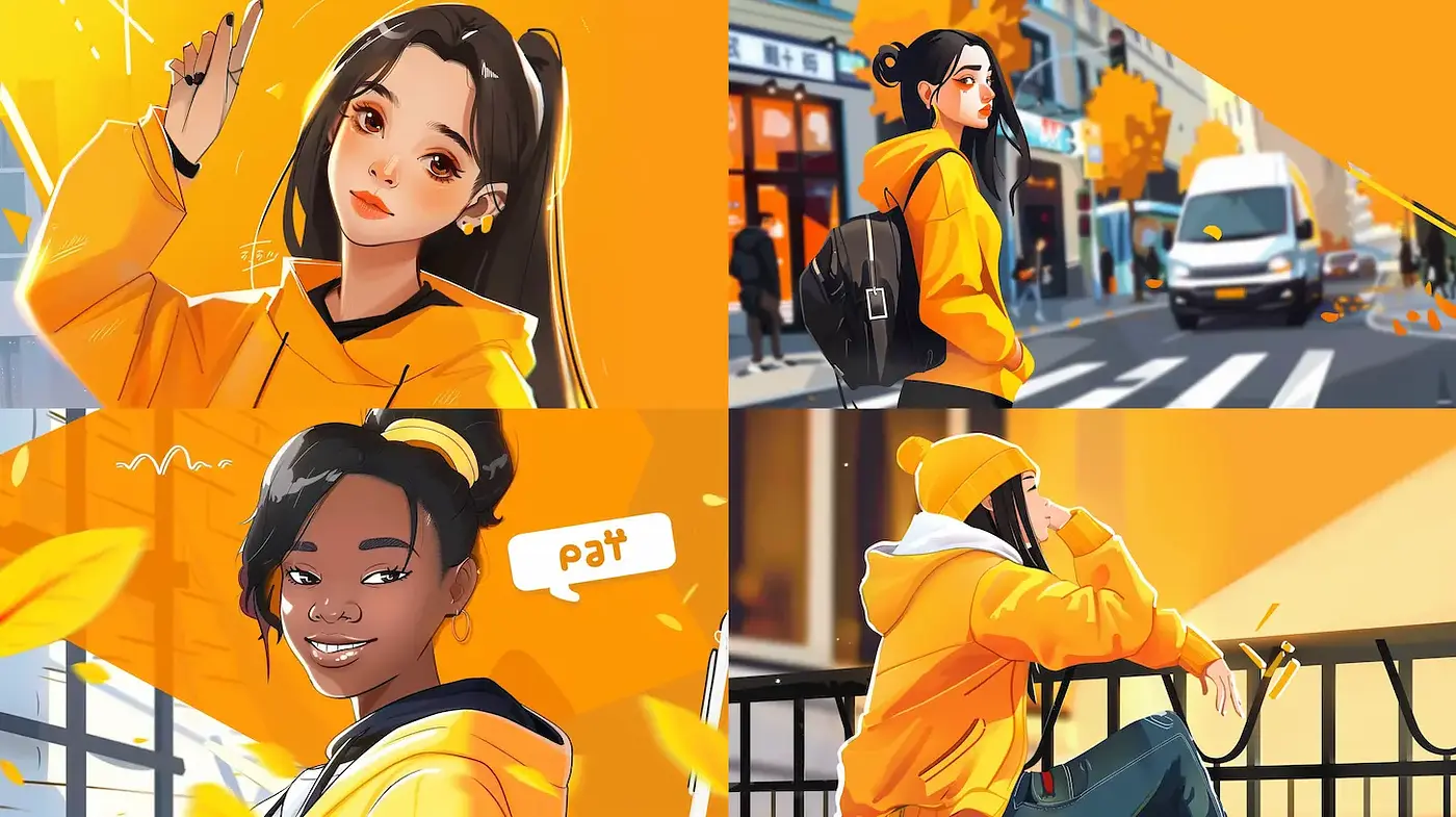 Vibrant Urban Youthful Illustrations with a Contemporary Touch - Midjourney sref style