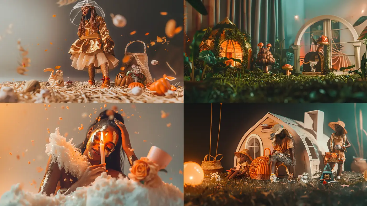 Warm Autumnal Whimsy with a Surreal Storybook Essence - Midjourney sref style