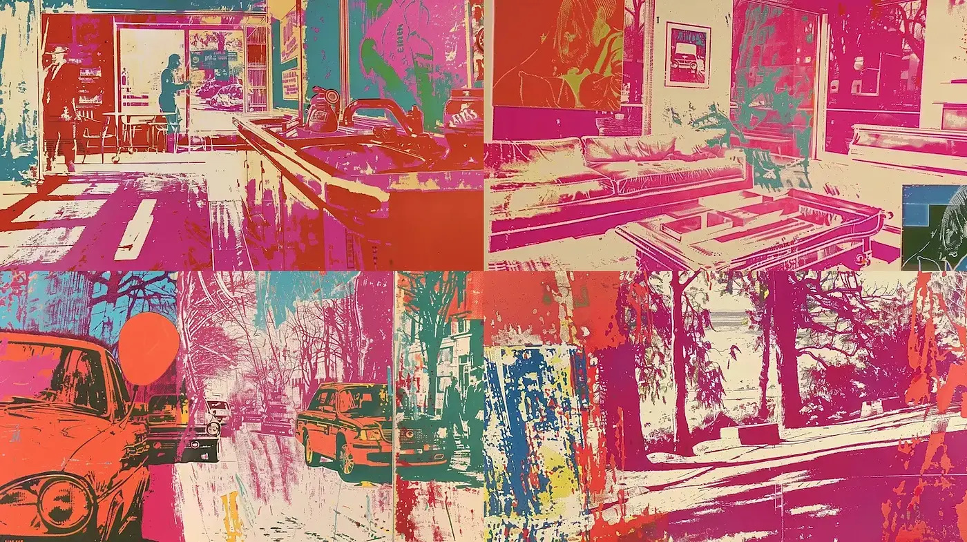 Vibrant and Abstract Interpretation of Everyday Life Through Color and Form - Midjourney sref style