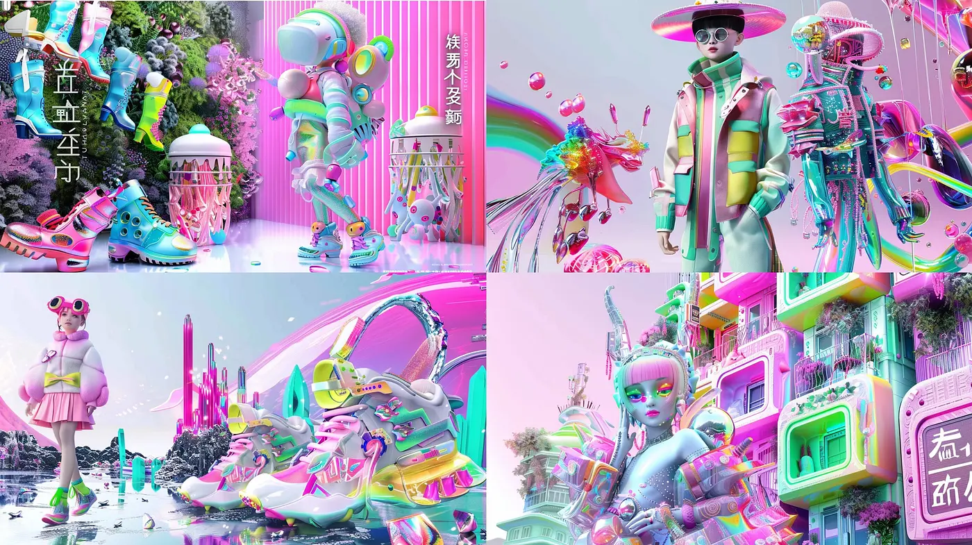 Cyberpunk Pastel Dreamscape: A Fusion of Neon Vibrance and Surreal Imaginings - Midjourney sref style