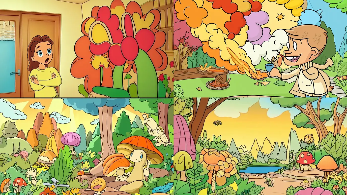 Bright and Cheerful Storybook Illustration Style - Midjourney sref style