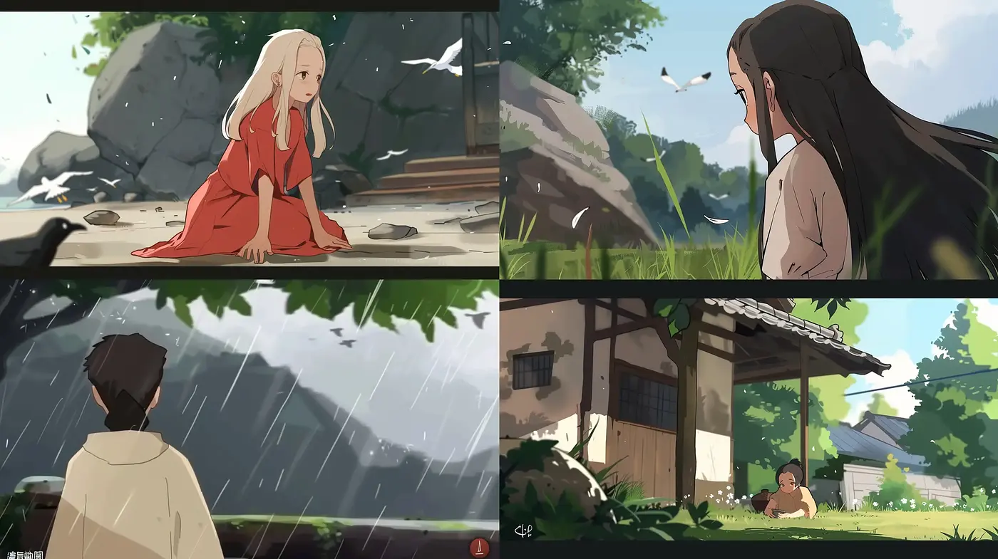 Serene Tales of the Eastern Animated Landscape - Midjourney sref style
