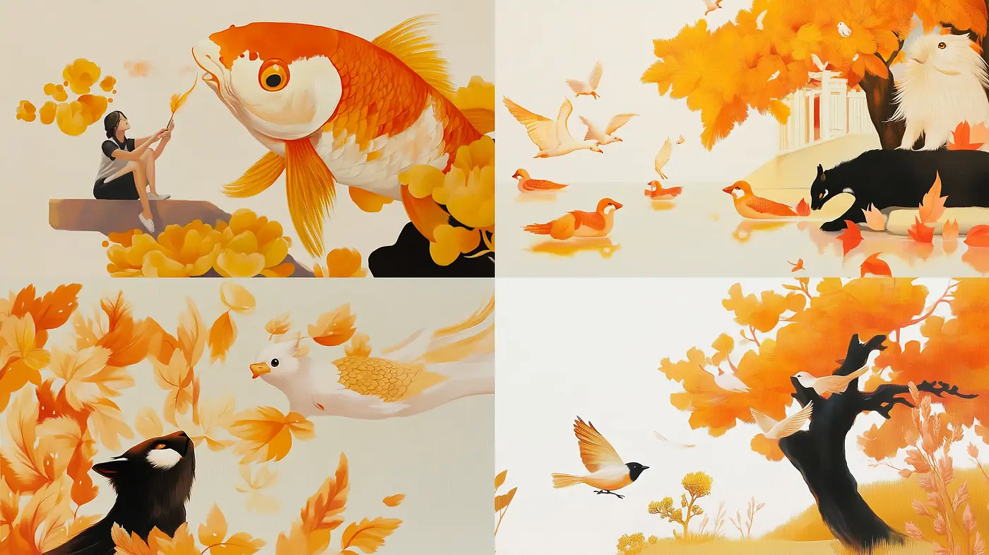 Autumn Whispers in Magical Realism: An Enchanting Allegory of Aesthetic Consistency - Midjourney sref style