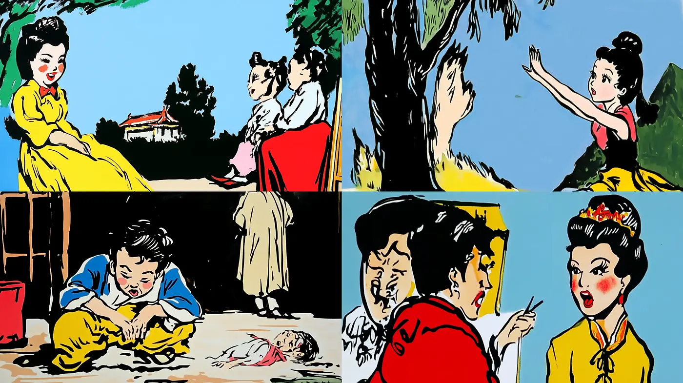 Vibrant Storybook Elegance in Modern Chinese Opera Style - Midjourney sref style