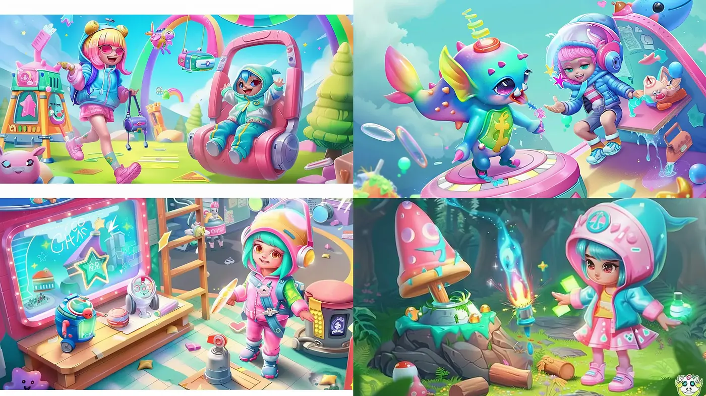 Candy-toned Dreamscapes with Surrealistic Overtones - Midjourney sref style