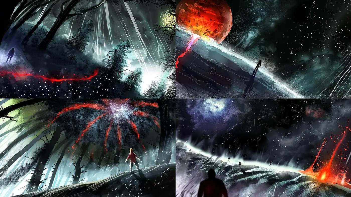 Ethereal Cosmic Dreamscape: A Fusion of Fantasy and Sci-Fi Aesthetics - Midjourney sref style