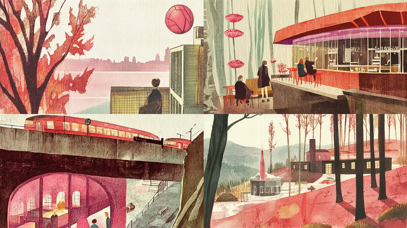 Autumnal Hues in Stylized Urban Narratives - Midjourney sref style