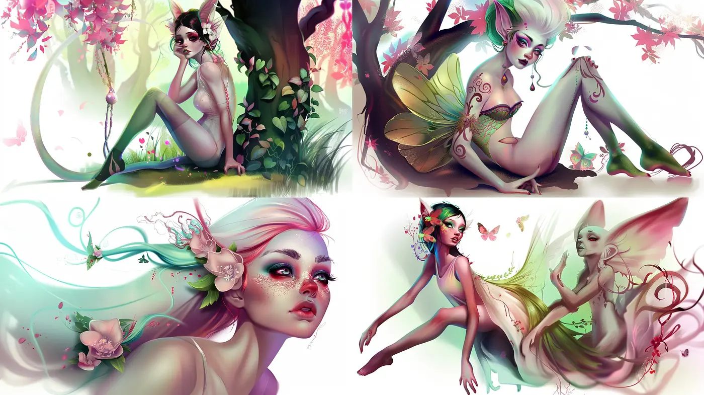 Enchanted Whimsical Faerie Tale Illustrations - Midjourney sref style