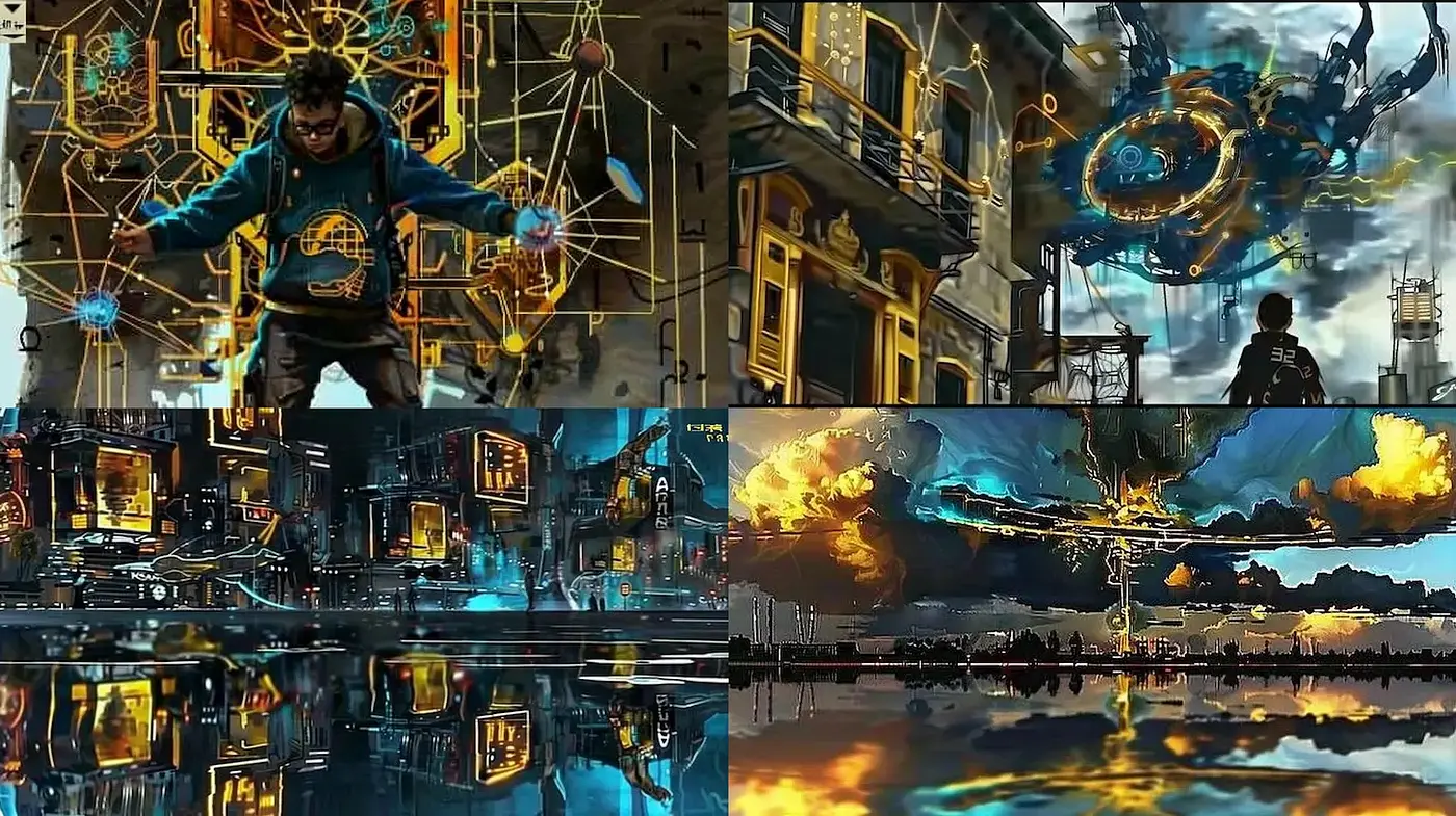 Futuristic, vibrant, and atmospheric visual narrative - Midjourney sref style