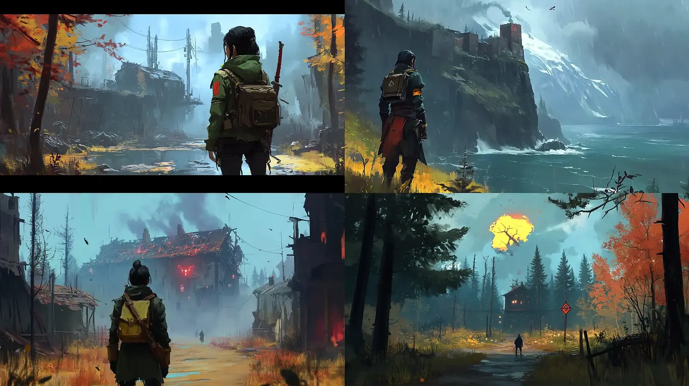 Apocalyptic Visions with a Hint of Melancholy and Resilience - Midjourney sref style